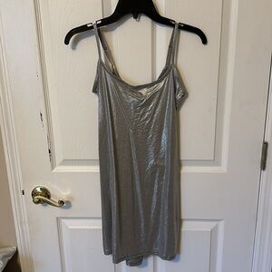 SKIMS Silver Metallic Dress or Cover Up Swim Size M NWOT